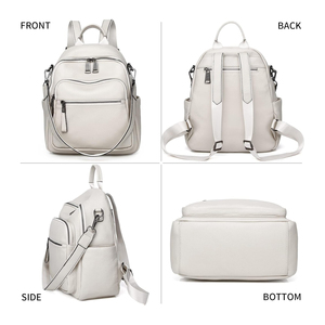Sac à dos en cuir pour homme, couleur unie, idéal pour le camping, grand espace et utilisation pratique - Product Image 2