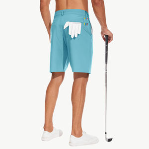 กางเกงขาสั้นกอล์ฟลำลองสำหรับผู้ชายขายดีที่สุด แห้งเร็ว ระบายความชื้น สีพื้น โลโก้และขนาดสั่งทำได้ เป็นมิตรกับสิ่งแวดล้อม - Product Image 2
