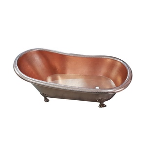 Straight Base Copper Bathtub <b>Brushed</b> Copper Handicrafts Handmade Clawfoot Bathtub for Sale by Manufacturer Bulk Wholesaler - Product Image 1