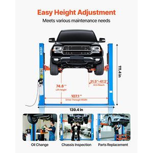 Elevador de Autos de 2 Postes con Capacidad para 9000 Libras, 220V, Motor Potente de 2.95 HP para Sedán, SUV, Camioneta, Elevador Automotriz para Uso Automotriz - Product Image 3
