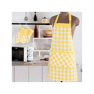 2026 Dotted Cotton Linen Grey and White Pattern Embroidered Kitchen Unisex Dinner Party Cooking <b>Funny</b> Pinafore Cleaning <b>Aprons</b> - Product Image 4