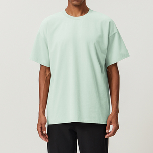 High Quality Loose 230gm 100% Cotton <b>Tshirts</b> Oversized Custom Logo <b>Plain</b> Mens T Shirt - Product Image 2