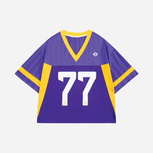 Ensemble de maillots de football américain personnalisés unisexes en maille violette, respirants, en polyester, uniforme d'équipe, fabrication OEM, étiquette privée, fabricant en gros, États-Unis - Product Image 4
