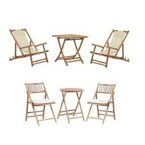 ชุดโต๊ะและเก้าอี้ไม้ไผ่สไตล์ร่วมสมัยสำหรับกลางแจ้งเฟอร์นิเจอร์ในสวนดีไซน์ใหม่สำหรับขายส่ง - Product Image 5