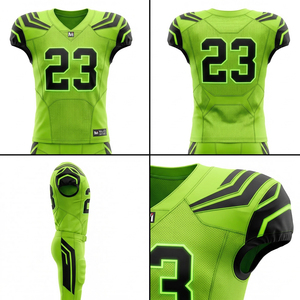 Maillot de football américain personnalisé à sublimation, manches courtes, respirant, anti-humidité, col en V, ensemble complet, uniforme d'entraînement - Product Image 6