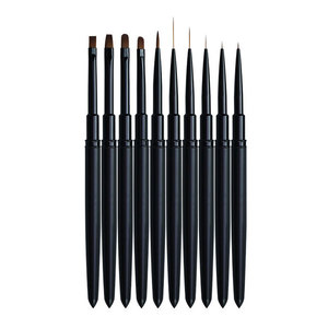 Complete Nail Art Brush <b>Set</b> Nylon Bristles Stainless Steel Handles Multiple Sizes for Nail Painting Drawing Detailed Decoration - Product Image 1