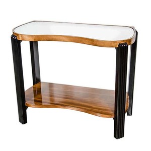 Minimalist Wood Console <b>Table</b> with Glass Top | Wholesale Bamboo Furniture India - Product Image 1