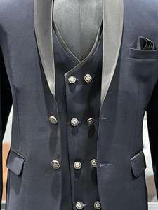 <span class=keywords><strong>Traje</strong></span> de Esmoquin Negro de Lujo para <span class=keywords><strong>Hombre</strong></span>, Excelente Calidad, Solapa Tipo Chal, para Novio, Boda, Fiesta, Disponible para Venta al Por Mayor - Product Image 4