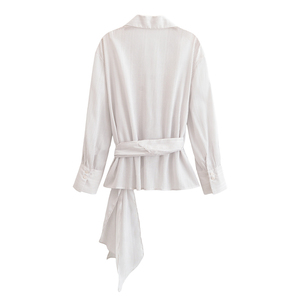 Blusa de Lino para Mujer, Personalizada, con Botones al Frente, Ligera, Informal, de Verano, Directo de Fábrica - Product Image 2