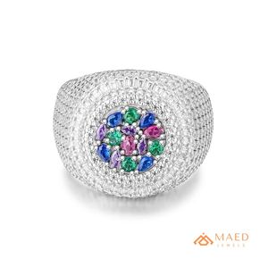 925 Sterling <b>Silver</b> Baguette Cut Moissanite Men's Hip Hop Iced Out Prong Set Rose Gold/Gold/<b>Silver</b> Plated Luxury <b>Statement</b> <b>Ring</b> - Product Image 1
