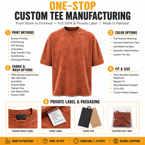 T-shirt personnalisé en coton brossé style jersey, sérigraphié sur mesure, délavé, à épaules tombantes, avec fentes latérales et ourlet brodé, directement de l'usine - Product Image 5