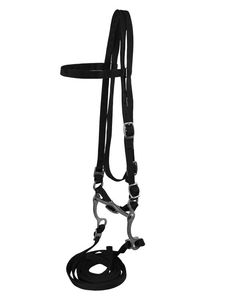 Ensemble de bridon en nylon pour cheval avec rênes réglables, accessoires métalliques durables et légers, équipement équestre pour l'équitation en écurie, l'entraînement et la maniabilité - Product Image 5