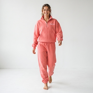 Conjunto de Sudadera Oversize de Mujer con Media Cremallera y Pantalones de Pierna Ancha, Conjunto Deportivo Casual a la Moda - Product Image 3