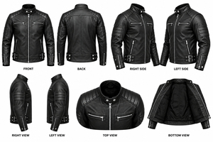 Blouson universitaire unisexe en cuir véritable respirant et écologique, broderie personnalisée, style urbain, col montant, idéal pour l'hiver - Product Image 5