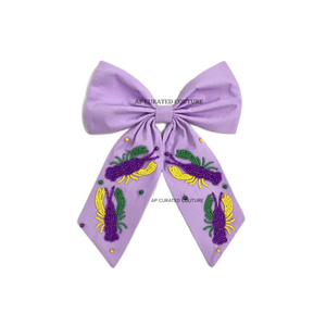 Accessoire de cheveux brodé à la main pour le Mardi Gras avec un pellicard et des masques perlés, pince à cheveux artisanale pour femme, idéale pour les fêtes - Product Image 3