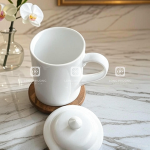 แก้วพอร์ซเลนสีขาวทรงรีสำหรับร้านอาหารกาแฟชาทรงสูงแบบกำหนดเองขายส่งจำนวนมากจากเวียดนาม - Product Image 6