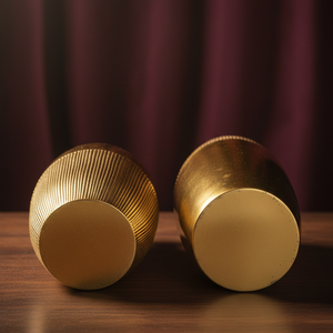 Juego de 2 Jarrones de Lujo Dorados Fundidos, Modernos, con Textura Semirrígida, Decorativos para Flores, de Porcelana Metálica Brillante, para Decoración del Hogar - Product Image 5