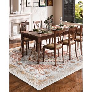 Tappeto Anti-strappo rosso marrone Vintage 9X12 ft Anti-Skid Set ampio tappetino - Product Image 5