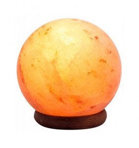 Lampe globe en sel de l'Himalaya en matériau organique, sphère sculptée, décoration d'intérieur, sans cordon, ampoule rose respirante - Product Image 6