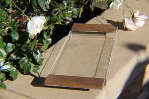 Plateau artisanal en bois incrusté de nacre avec design personnalisé pour le ramadan, l'Aïd et la présentation de cadeaux de mariage - Product Image 3