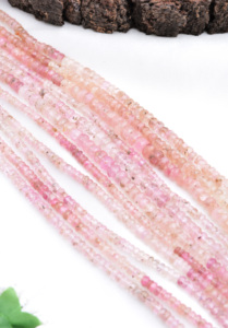 Turmalina rosa birmana natural de 3 mm a 6 mm, cuentas facetadas en forma de rondel, naturales, para la elaboración de joyería fina, cuentas de piedras preciosas. - Product Image 2