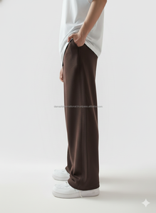 กางเกงเอวสูงสำหรับผู้ชายผ้าคอตต้อน/โพลีเอสเตอร์ผสมทรงหลวมทรงหลวมระบายอากาศโลโก้ออกแบบได้ตามต้องการ - Product Image 3