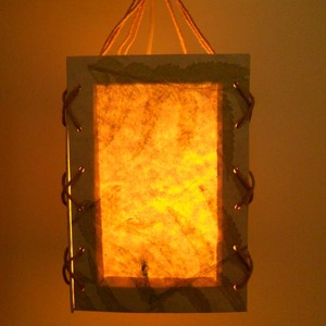 Lampe suspendue en papier de chanvre fait main, style ange, avec empreintes de feuilles naturelles, design moderne, pour la décoration intérieure - Product Image 4