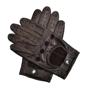 Gants de conduite en cuir de chèvre de qualité supérieure, couleur noire, compatibles écran tactile, respirants, avec service OEM - Product Image 3