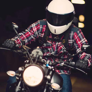 Camisa de Motociclista de Franela Reforzada con Aramida, Unisex, con Protección Certificada CE, Diseño a Cuadros, Personalizable, Venta al Por Mayor - Product Image 4