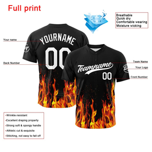 เสื้อเบสบอลพิมพ์ลายระบายอากาศรุ่นใหม่ล่าสุด เสื้อซอฟต์บอลสำหรับทีมแข่งขัน พร้อมชื่อผู้เล่น เสื้อยืดเบสบอลแขนสั้น รับผลิตแบบ OEM - Product Image 6