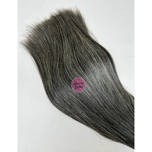 Cheveux humains naturels indiens gris lisses en vrac 100g bruts pour tressage - Product Image 4