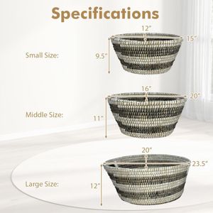 Set di 3 Cesti Impilabili per Bucato con Comodi Manici Forati - Product Image 6