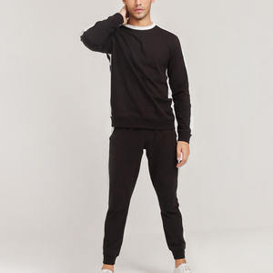 Ensemble de survêtement pour homme, sweat-shirt et pantalon de jogging décontractés, mélange de coton doux, tissu respirant, coupe athlétique, parfait pour la salle de sport, la course à pied et les sports. - Product Image 3