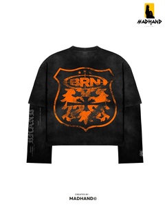 Camiseta de Manga Larga con Lavado Ácido Personalizado |   Camiseta gráfica oversize de estilo urbano |   Fabricante OEM de Camisetas de Manga Larga Resistentes con Efecto Desgastado - Product Image 3