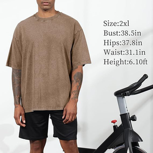 เสื้อยืดวินเทจทรงโอเวอร์ไซส์สำหรับผู้ชาย สไตล์เรโทร สตรีทแวร์ ผ้าฝ้ายหนานุ่ม ย้อมสีแบบ Garment Dyed เป็นมิตรต่อสิ่งแวดล้อม ระบายอากาศได้ดี - Product Image 3