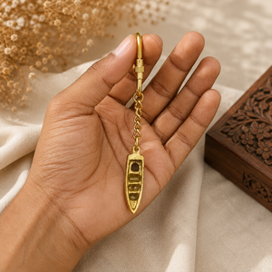 SHUBHAM Handmade Solid Brass Boat Keychain Vintage Mini Canoe <b>Key</b> <b>Ring</b> Decorative <b>Bag</b> Charm Gift - Product Image 4