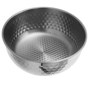 Ensemble de 2 bols mélangeurs en acier inoxydable martelé (19 cm et 7,5 cm de hauteur), acier de qualité alimentaire robuste, bol de cuisine multi-usages - Product Image 1