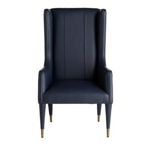 Sillón Clásico de Cuero con Respaldo Alto, Diseño Vintage, Cómodo Sillón de Acento para Sala de Estar, Estudio u Oficina - Product Image 2