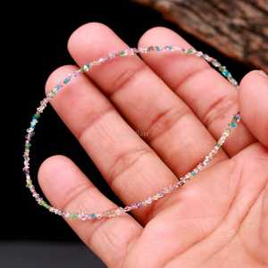 Multi Herkimer Diamond Raw Beaded <b>Necklace</b> April Birthstone Crystal Jewelry Handmade Herkimer Quartz <b>Statement</b> <b>Necklace</b> Jewelry - Product Image 4