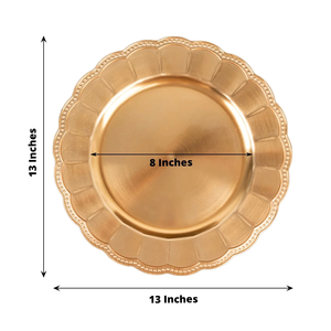 Platos Decorativos Redondos de Metal con Adorno de Girasoles Dorados para Bodas, Fiestas, Banquetes y Eventos - Product Image 2