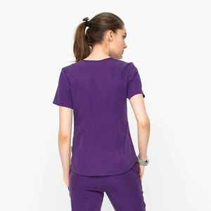 Women's <b>Hospital</b> <b>Scrub</b> Sets Spandex/Polyester Material Needle Detection Seamless Fusing Zipper Closure - Product Image 4