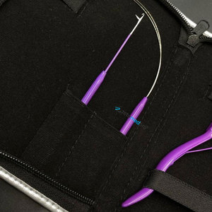 Kit d'outils de pose et de retrait d'extensions capillaires en micro-perles en acier inoxydable avec logo personnalisé, pinces à micro-liens - Product Image 4