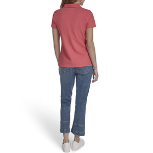 Stylish Button V Neck <b>Womens</b> Polo Shirts Short Sleeve Summer Shirt For Ladies Office Wear Slim Fit Trendy Fashionable Apparel - Product Image 6