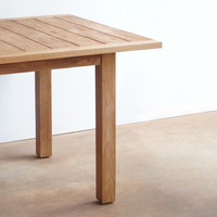 Table de jardin Andrea en teck massif, moderne, doublement extensible, résistante aux intempéries, pliable pour une utilisation en jardin et en parc