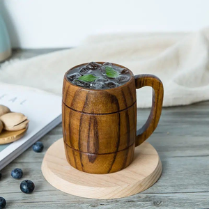 Taza de madera para regalos empresariales, taza de viaje navideña, regalo hecho a mano con paja, diseño clásico e inteligente - Product Image 1