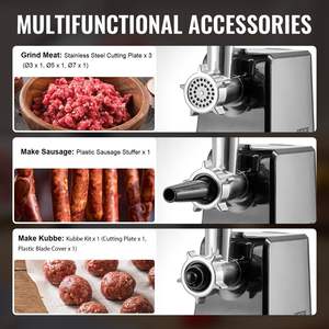 Picadora de carne eléctrica de 3 lbs/min y máquina para rellenar salchichas para uso doméstico en la cocina - Product Image 3