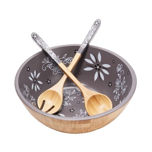 Recién Llegado, Diseño de Lujo, Último Diseño, Tazón de Madera de Acacia, Estilo Único, Tazón de Madera para Ensaladas o Frutas con Cucharas - Product Image 3