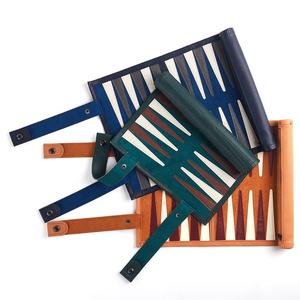 Handmade Portable Eco-Friendly Durable PU Leather Roll-Up <b>Backgammon</b> Board Game Bag <b>Set</b> Pu Leather Roll up Travel <b>Backgammon</b> - Product Image 6
