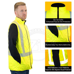 Veste de travail réfléchissante haute visibilité, classe 1 ANSI, imperméable, logo personnalisé, respirante, fabriquée avec les meilleurs matériaux - Product Image 5