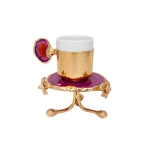 Top selling Metal Tea Coffee <b>Cup</b> and <b>Saucer</b> in Brass Gold Finished Best Quality Tabletop Serving Tea <b>Cup</b> and <b>Saucer</b> - Product Image 6